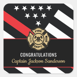 Adesivo Quadrado Fireman Fire Department Firefighter Retirement