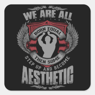 Adesivo Quadrado Fisique Motivation - Aestética - Step Up - Zyzz