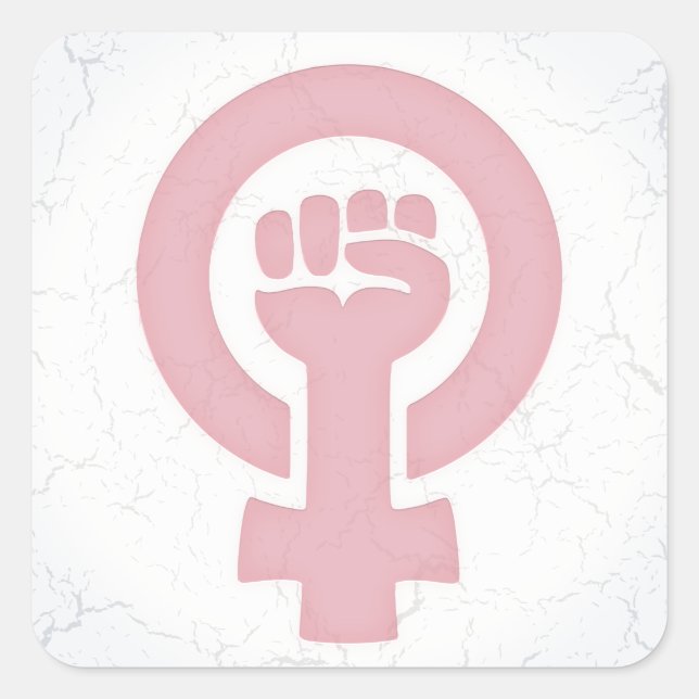 Adesivo Quadrado Fist Feminista (Frente)
