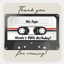 Fita Cassete Retro Bege Cinza Aniversário Anos 90