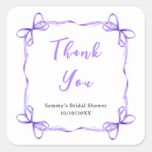 Fita Coquete Roxa Obrigado no Chá de Noiva