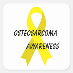 Adesivo Quadrado Fita de consciência amarela de Osteosarcoma por J