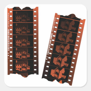 Adesivo Quadrado Fita de filme negativa