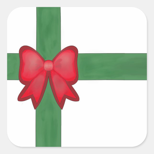 Adesivo Quadrado Fita de Natal e arco (Frente)