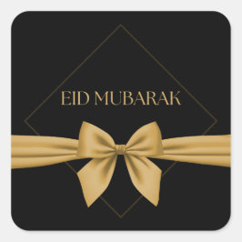 Adesivo Quadrado Fita de ouro Eid Mubarak