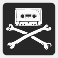 Fita e Crossbones Música Pirata Piracy Home Taping