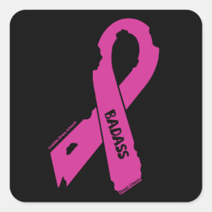 Adesivo Quadrado Fita rasgada/Bastão...Cancer da mama
