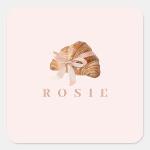 Adesivo Quadrado Fita Rosa Coquette Personalizada