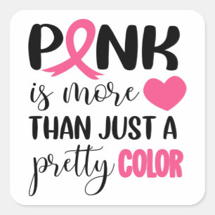 Adesivo Quadrado Fita rosa de sensibilização do Cancer