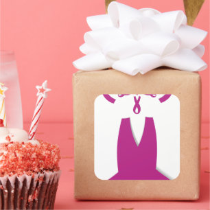 Adesivo Quadrado Fitas cor-de-rosa Sensibilização do Cancer de Arte