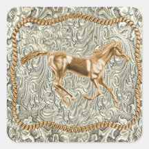 Fivela do Cinturão de Cavalo Dourado Ocidental