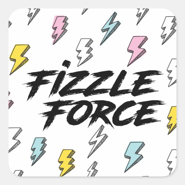 Adesivo Quadrado Fizzle Force Lightning (Frente)