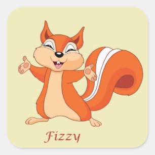 Adesivo Quadrado Fizzy, o Esquilo Bravo