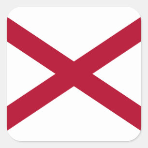 Adesivo Quadrado Flag do Alabama, Flag do Alabama