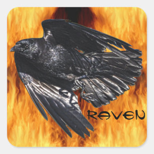 Adesivo Quadrado Flames Black Raven e Flames Foto Design 7