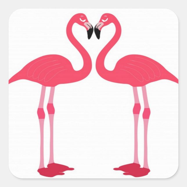 Adesivo Quadrado flamingo-bird-love- (Frente)