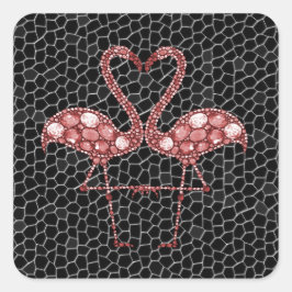 Adesivo Quadrado Flamingo Cor-de-Rosa