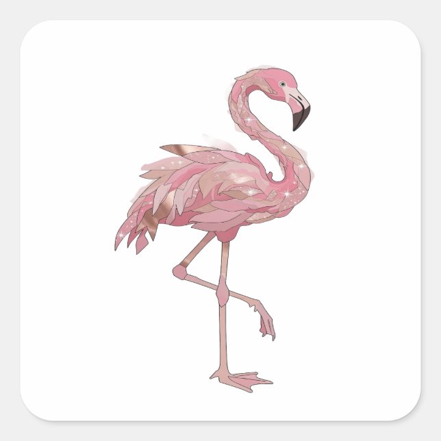 Adesivo Quadrado FLAMINGO Prata (Frente)