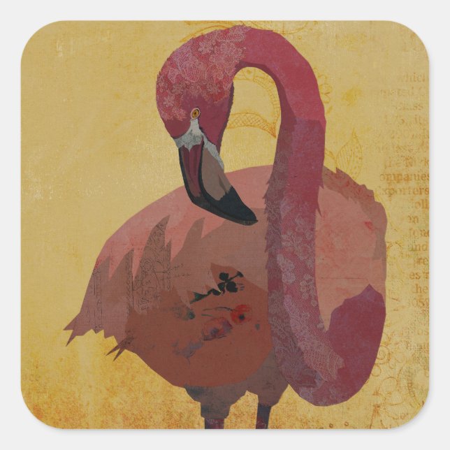 ADESIVO QUADRADO FLAMINGO ROSA (Frente)