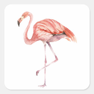 Adesivo Quadrado Flamingo Rosa