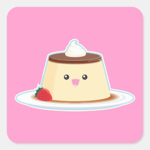 Adesivo Quadrado Flan feliz