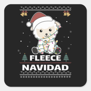 Adesivo Quadrado Fleece Navidad - Belo Pó de Natal Engraçado
