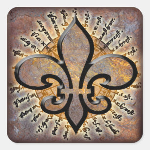 Adesivo Quadrado Fleur de Lis