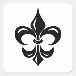 Adesivo Quadrado Fleur de Lis em preto