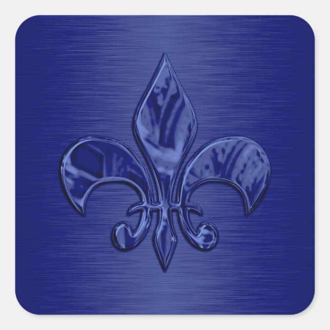 Adesivo Quadrado Fleur de Lis — Foco de Envelope Azul (Frente)