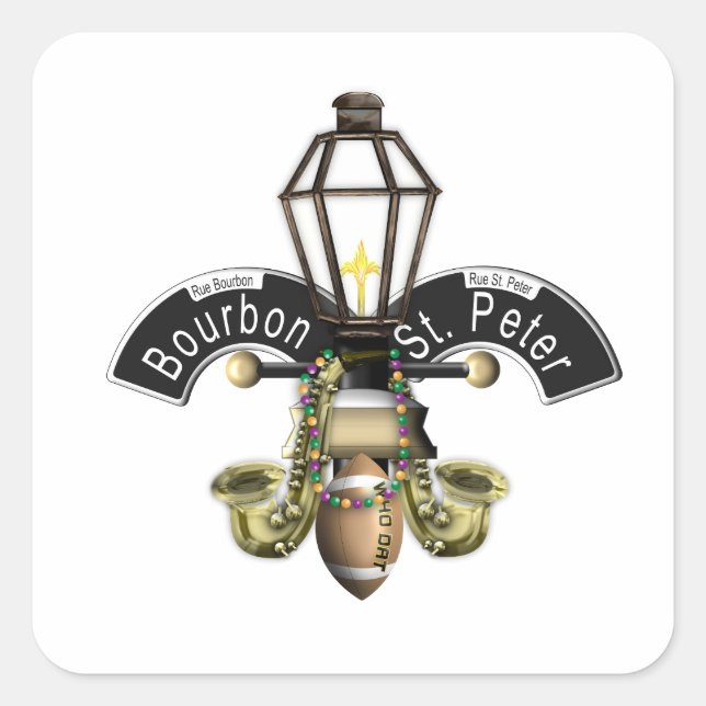 Adesivo Quadrado Fleur de New Orleans (Frente)