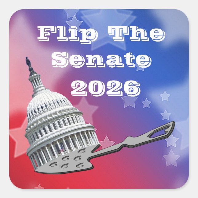 Adesivo Quadrado Flip The Senate Vote 2026 (Frente)