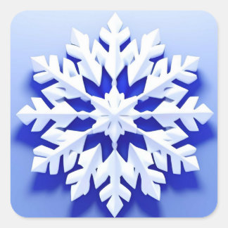 Adesivo Quadrado Floco de Neve Azul Detalhado
