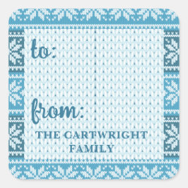 Adesivo Quadrado Floco de neve Azul Nórdico Natal A PARTIR