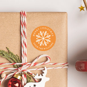 Adesivo Quadrado Floco de neve de Natal Cor personalizada personali