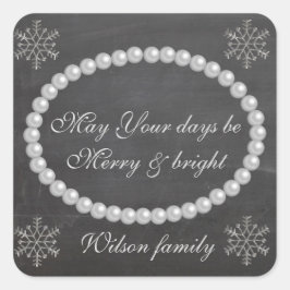 Adesivo Quadrado Floco de neve de Natal de Natal de Natal de Natal 