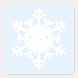 Adesivo Quadrado Floco de neve do inverno de Kawaii