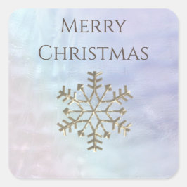 Adesivo Quadrado Floco de neve Inverno pérola romântica holográfico