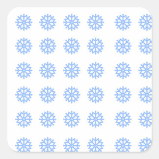 Adesivo Quadrado Floco de neve Padrão de inverno azul claro