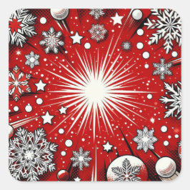 Adesivo Quadrado Flocos de neve