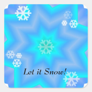 Adesivo Quadrado Flocos de neve surpreendentes