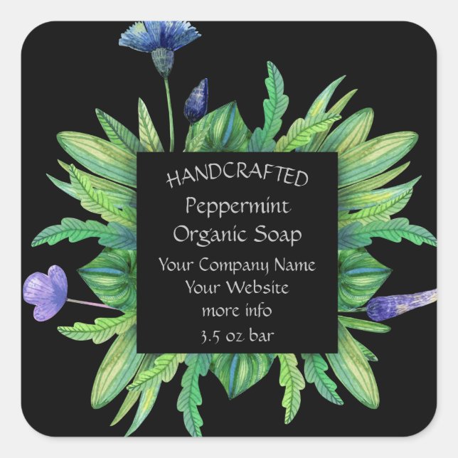 Adesivo Quadrado Flor artesanal (Frente)