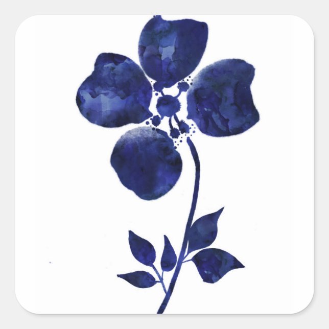 Adesivo Quadrado Flor Azul (Frente)