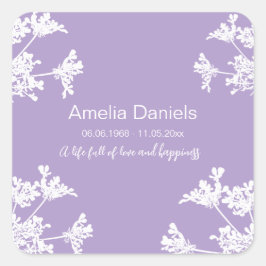 Adesivo Quadrado Flor Branco Em Memória