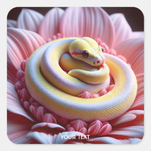 Adesivo Quadrado Flor Cobra Amarelo Fantasy