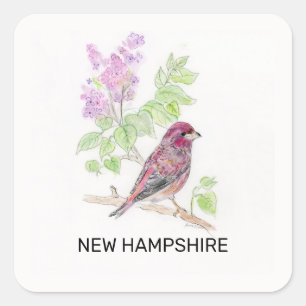 Adesivo Quadrado Flor de aves New Hampshire