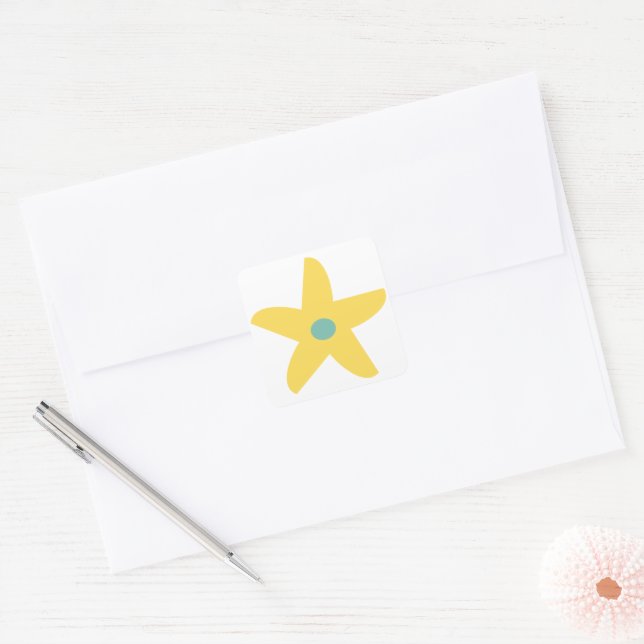 Adesivo Quadrado Flor Engraçado (Envelope)