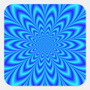 Adesivo Quadrado Flor Estrela em Sombras de Azul