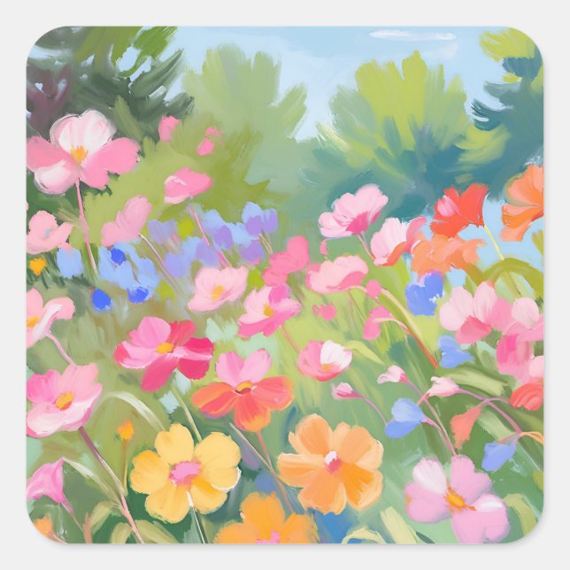 Adesivo Quadrado Flor no Campo (Frente)