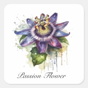 Adesivo Quadrado Flor Passivo Púrpura