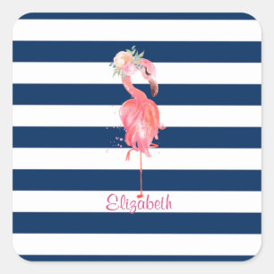 Adesivo Quadrado Flor Rosa-Cons, Flores, Stripadas